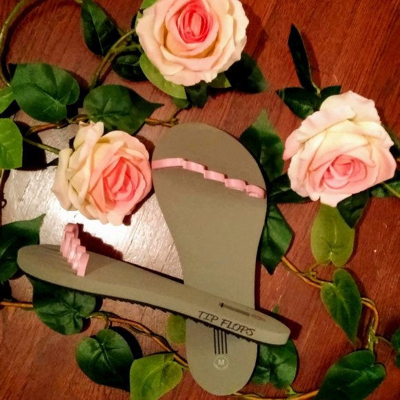 TIP FLOPS Pedi Sandals - Pink & Gray!! - Picture 3 of 3